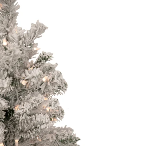 Northlight 2.5 Feet Tall And Smaller>2' Pre-Lit Flocked Madison Pine Artificial Christmas Tree, Clear Lights