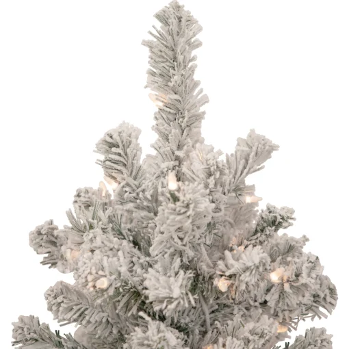 Northlight 2.5 Feet Tall And Smaller>2' Pre-Lit Flocked Madison Pine Artificial Christmas Tree, Clear Lights