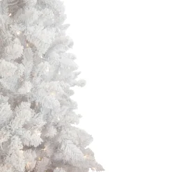 Northlight 9 And 9.5 Feet Tall></noscript>9' Pre-Lit Flocked Norway White Pine Artificial Christmas Tree, Warm White Led Lights