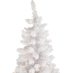 Northlight 9 And 9.5 Feet Tall></noscript>9' Pre-Lit Flocked Norway White Pine Artificial Christmas Tree, Warm White Led Lights