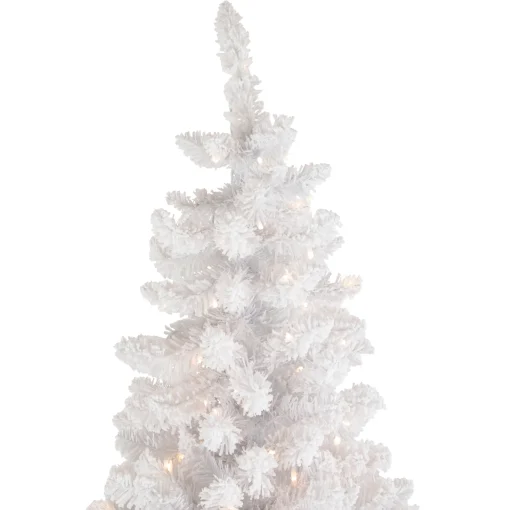 Northlight 9 And 9.5 Feet Tall>9' Pre-Lit Flocked Norway White Pine Artificial Christmas Tree, Warm White Led Lights