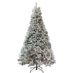 Northlight 6 And 6.5 Feet Tall>6.5' Pre-Lit Flocked Pine Medium Artificial Christmas Tree - Clear Lights