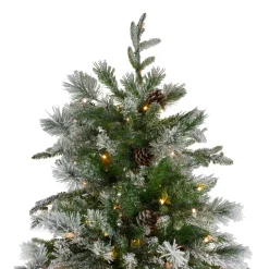 Northlight Pre-Lit Traditional Trees></noscript>7.5' Pre-Lit Flocked Rosemary Emerald Angel Pine Artificial Christmas Tree - Clear Led Lights