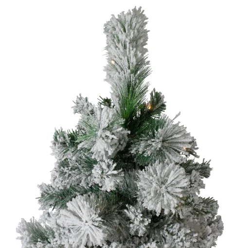 Northlight 7 And 7.5 Feet Tall>7.5' Pre-Lit Flocked Somerset Spruce Artificial Christmas Tree - Clear Lights