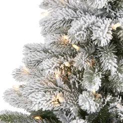 Nearly Natural 5 And 5.5 Feet Tall></noscript>5' Pre-Lit Flocked South Carolina Artificial Christmas Tree, Clear Led Lights