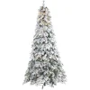 Nearly Natural 8 And 8.5 Feet Tall>8' Pre-Lit Flocked Vermont Pine Artificial Christmas Tree, Warm Clear Led Lights