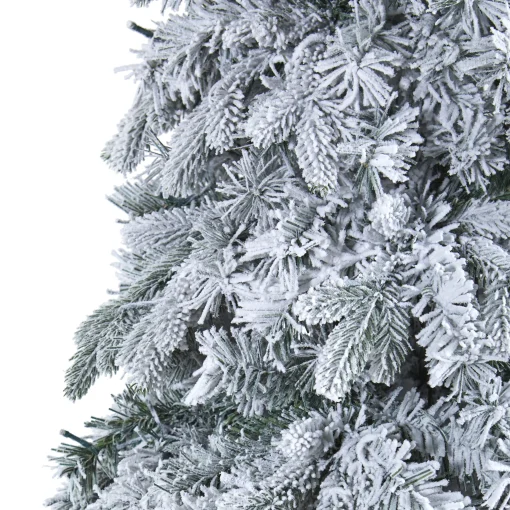 Nearly Natural 8 And 8.5 Feet Tall>8' Pre-Lit Flocked Vermont Pine Artificial Christmas Tree, Warm Clear Led Lights