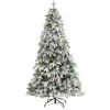 Nearly Natural 5 And 5.5 Feet Tall>5' Pre-Lit Flocked Vermont Pine Artificial Christmas Tree, Warm Clear Led Lights