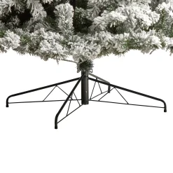 Nearly Natural 10 To 14 Feet Tall></noscript>10' Pre-Lit Flocked West Virginia Fir Artificial Christmas Tree, Warm Clear Led Lights