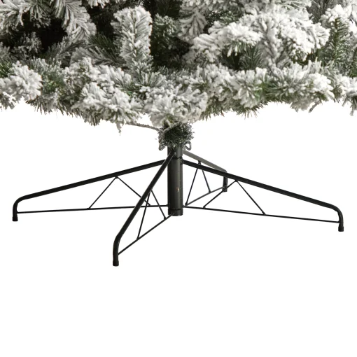 Nearly Natural 10 To 14 Feet Tall>10' Pre-Lit Flocked West Virginia Fir Artificial Christmas Tree, Warm Clear Led Lights