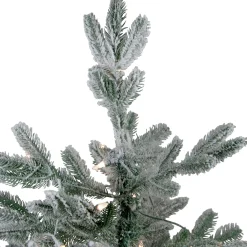 Northlight 4 And 4.5 Feet Tall></noscript>4.5' Pre-Lit Flocked Whistler Noble Fir Artificial Christmas Tree, Clear Lights