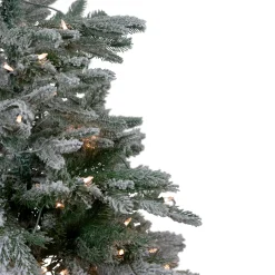 Northlight 4 And 4.5 Feet Tall></noscript>4.5' Pre-Lit Flocked Whistler Noble Fir Artificial Christmas Tree, Clear Lights