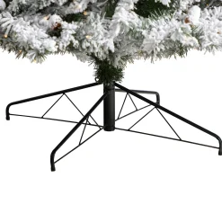 Nearly Natural 10 To 14 Feet Tall></noscript>10' Pre-Lit Flocked White River Mountain Artificial Christmas Tree, Warm Clear Led Lights