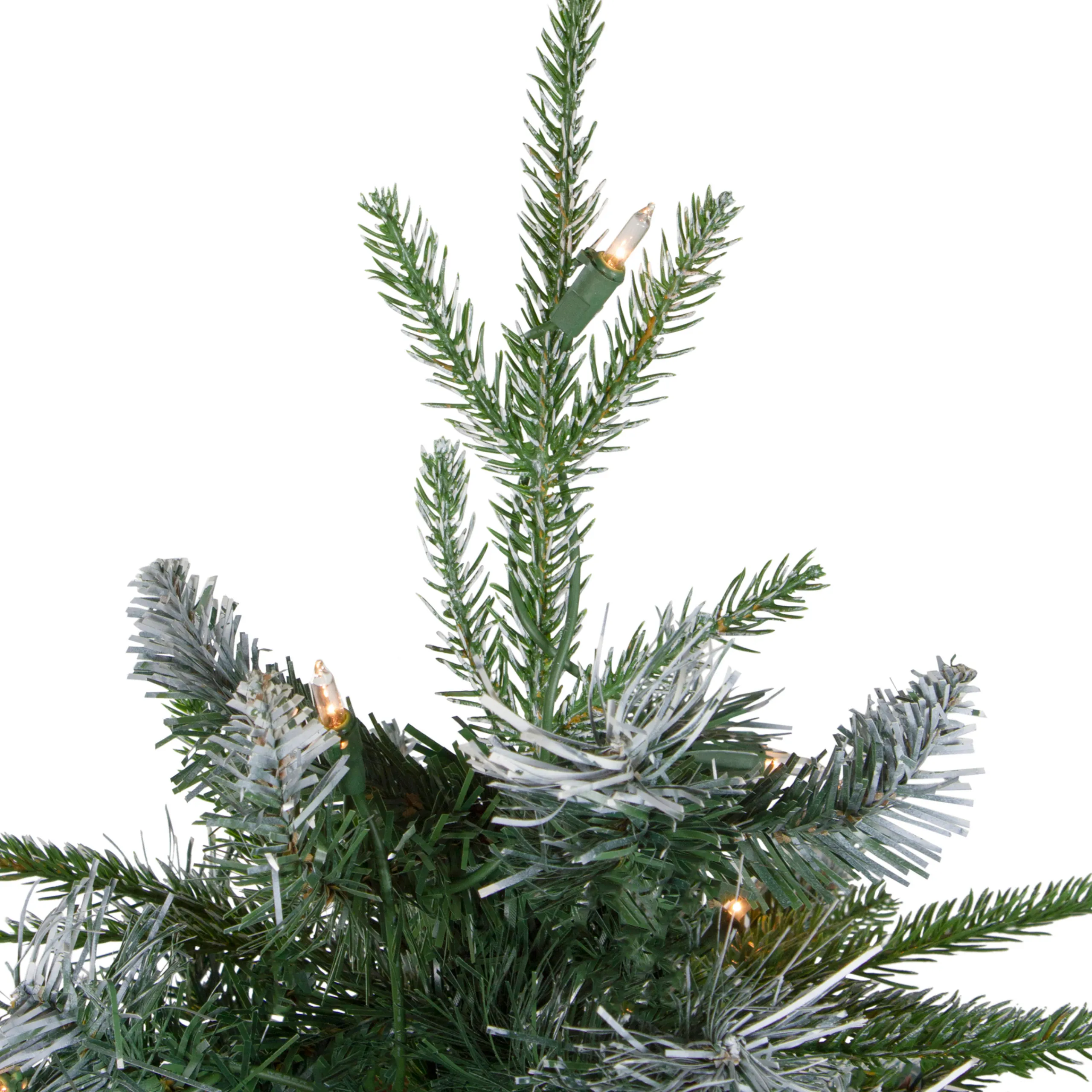 Northlight 4 And 4.5 Feet Tall>4' Pre-Lit Frosted Mixed Berry Pine Artificial Christmas Tree In Pot - Clear Lights