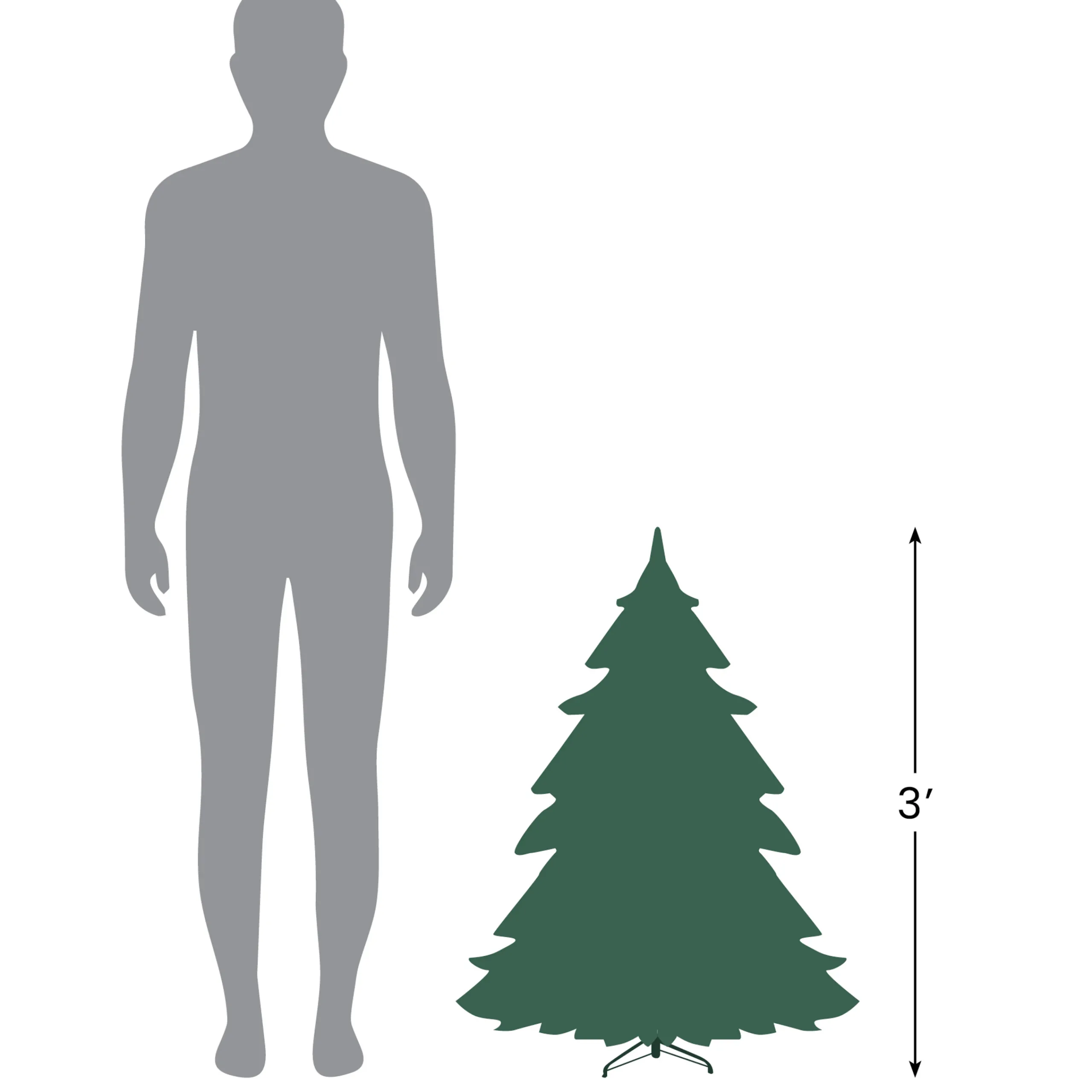Northlight 3 And 3.5 Feet Tall>3' Pre-Lit Full Canadian Pine Artificial Christmas Tree - Multicolor Led Lights