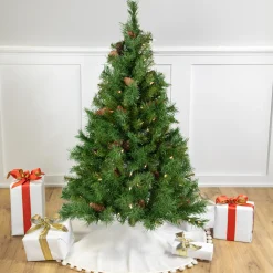Northlight 4 And 4.5 Feet Tall>4' Pre-Lit Full Dakota Red Pine Artificial Christmas Tree, Clear Lights