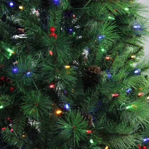 Northlight 7 And 7.5 Feet Tall>7.5' Pre-Lit Full Denali Mixed Pine Artificial Christmas Tree - Dual Led Lights