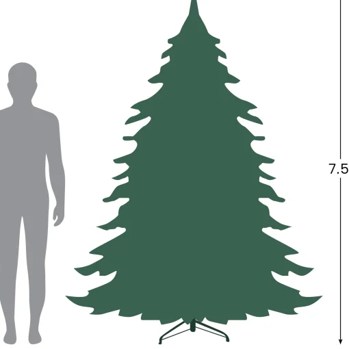 Northlight 7 And 7.5 Feet Tall>7.5' Pre-Lit Full Denali Mixed Pine Artificial Christmas Tree - Dual Led Lights