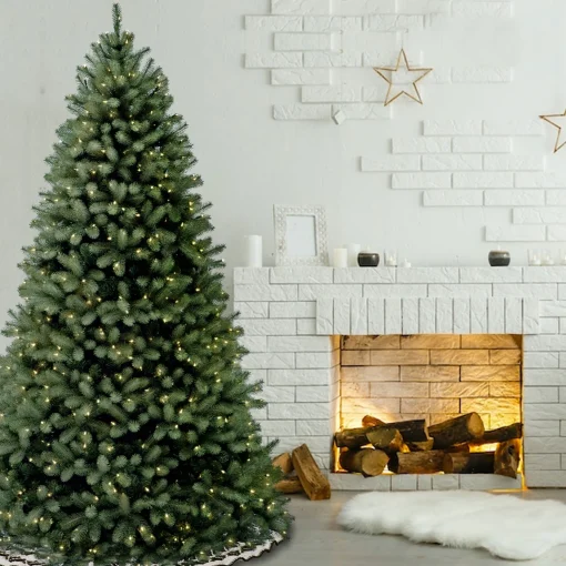 National Tree Company 6 And 6.5 Feet Tall>6.5' Pre-Lit Full Downswept Douglas Fir Artificial Christmas Tree, White Lights