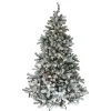 Northlight 7 And 7.5 Feet Tall>7.5' Pre-Lit Full Flocked Natural Emerald Artificial Christmas Tree - Warm Clear Lights