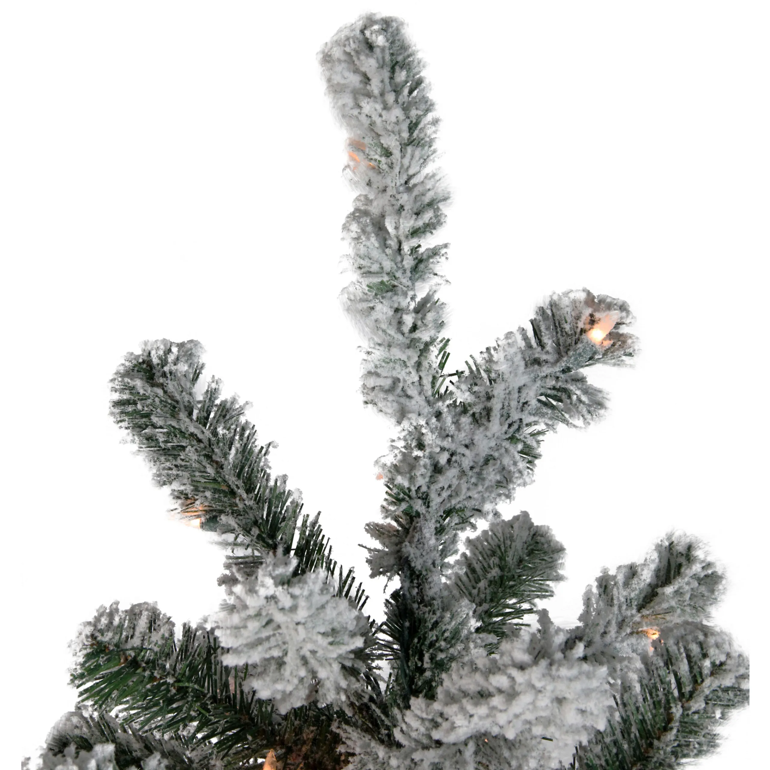 Northlight 7 And 7.5 Feet Tall>7.5' Pre-Lit Full Flocked Natural Emerald Artificial Christmas Tree - Warm Clear Lights