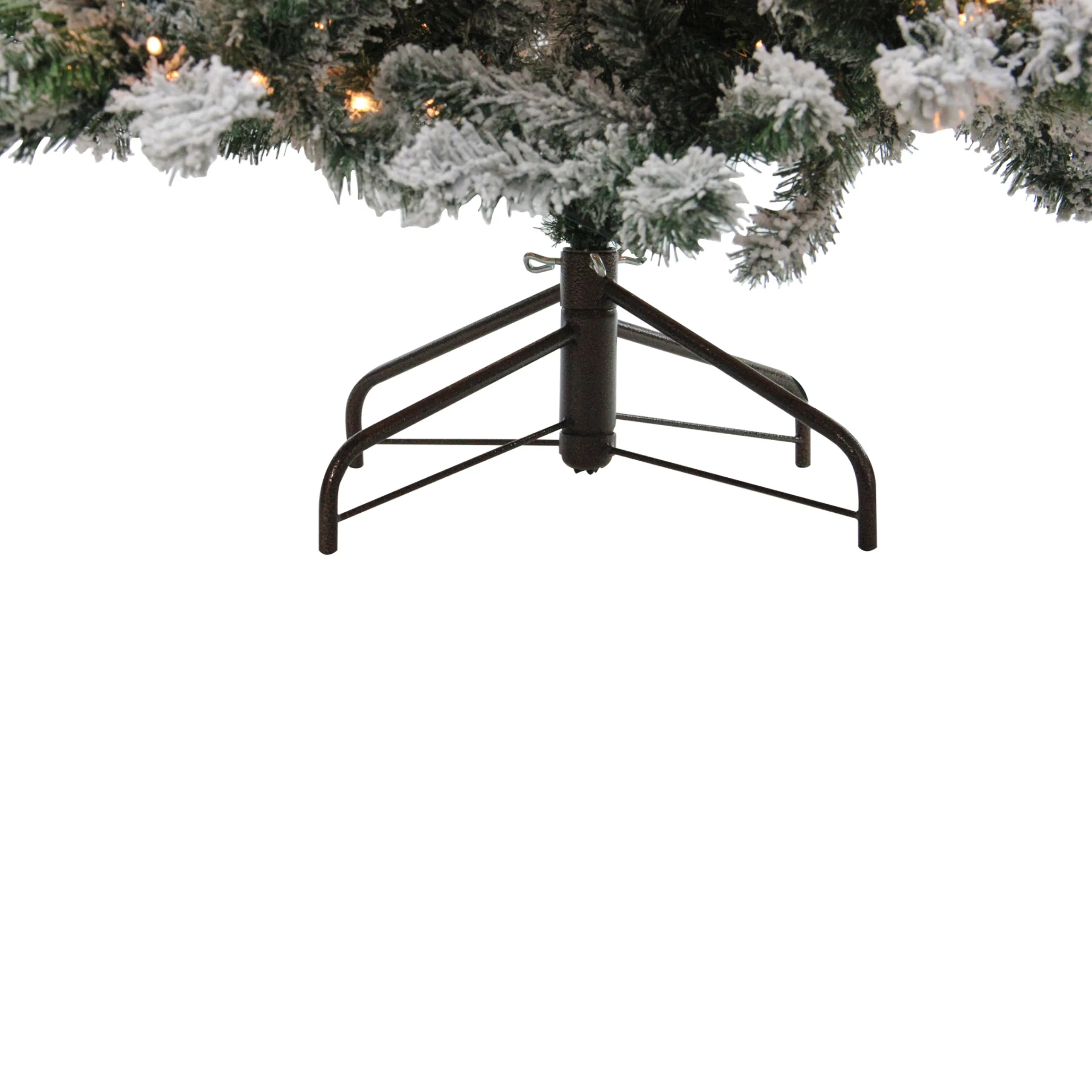 Northlight 7 And 7.5 Feet Tall>7.5' Pre-Lit Full Flocked Natural Emerald Artificial Christmas Tree - Warm Clear Lights