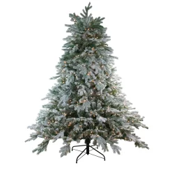 Northlight 9 And 9.5 Feet Tall>9' Pre-Lit Full Frosted Butte Fir Artificial Christmas Tree - Clear Lights