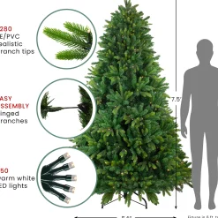 Northlight 7 And 7.5 Feet Tall></noscript>7.5' Pre-Lit Full Gunnison Pine Artificial Christmas Tree - Warm White Led Lights