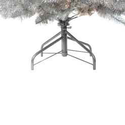 Northlight 7 And 7.5 Feet Tall></noscript>7.5' Pre-Lit Full Metallic Tinsel Artificial Christmas Tree, Clear Lights