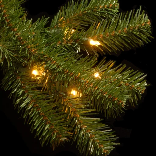 National Tree Company 9 And 9.5 Feet Tall>9' Pre-Lit Full North Valley Spruce Artificial Christmas Tree, Clear Lights