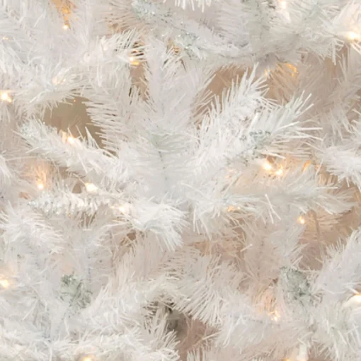 National Tree Company White Trees>7.5' Pre-Lit Full Winchester Pine Christmas Tree, Multicolor Lights