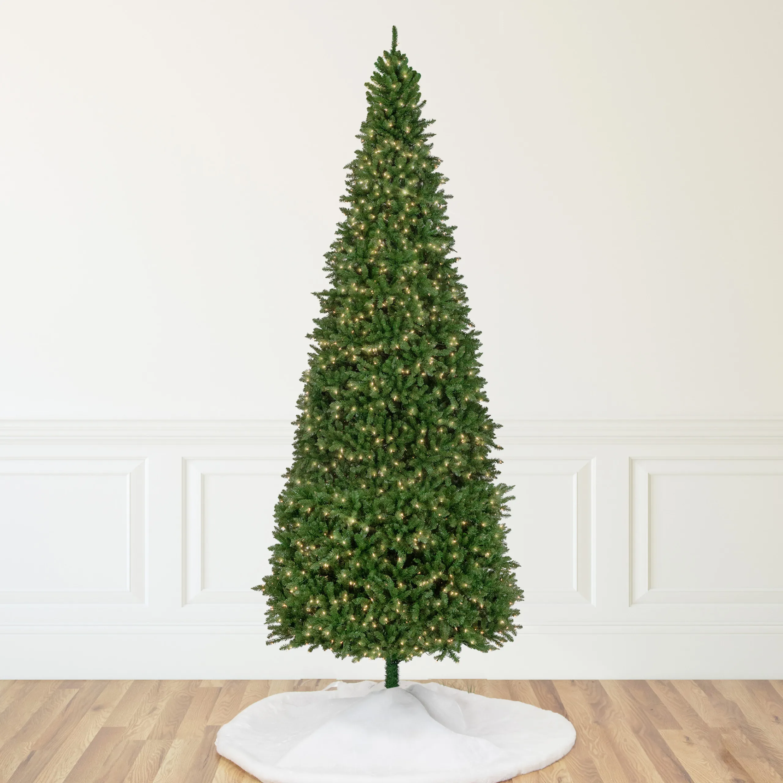 Northlight Pre-Lit Traditional Trees>15' Pre-Lit Genoa Fraser Fir Slim Artificial Christmas Tree, Clear Lights