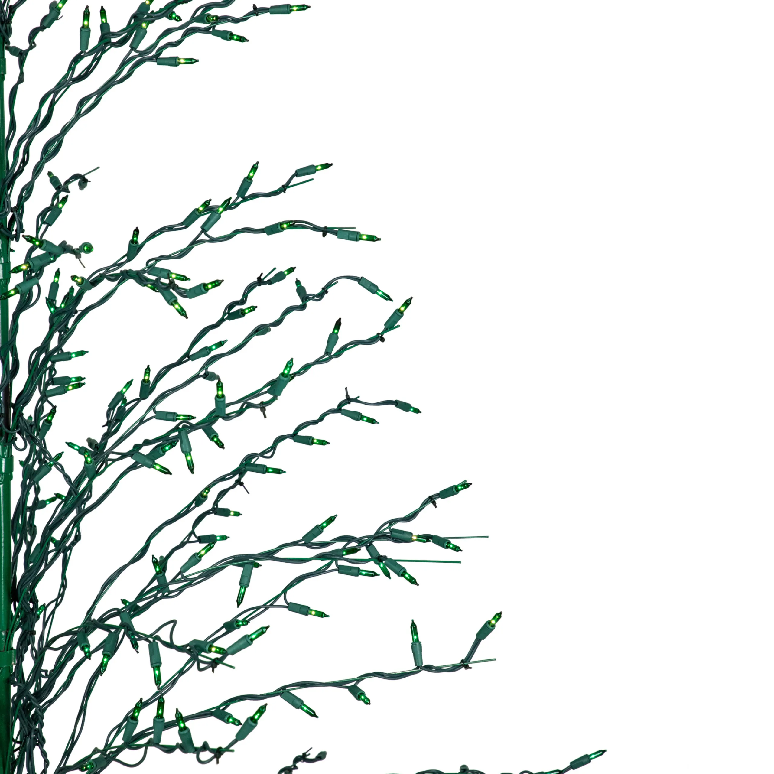 Northlight Yard Art Trees>6' Pre-Lit Green Cascade Twig Tree Christmas Outdoor Decor - Green Lights