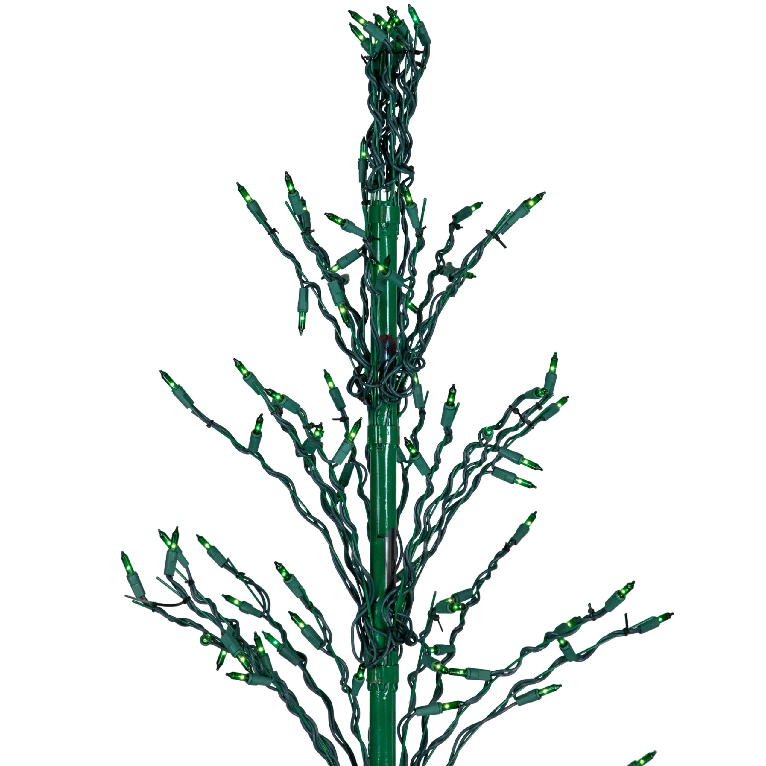 Northlight Yard Art Trees>6' Pre-Lit Green Cascade Twig Tree Christmas Outdoor Decor - Green Lights