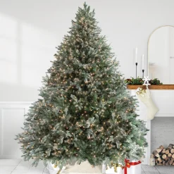 Northlight 9 And 9.5 Feet Tall>9' Pre-Lit Green Flocked Jasper Balsam Fir Artificial Christmas Tree - Clear Lights