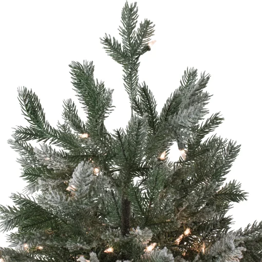 Northlight 9 And 9.5 Feet Tall>9' Pre-Lit Green Flocked Jasper Balsam Fir Artificial Christmas Tree - Clear Lights
