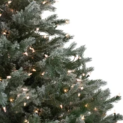 Northlight 9 And 9.5 Feet Tall></noscript>9' Pre-Lit Green Flocked Jasper Balsam Fir Artificial Christmas Tree - Clear Lights