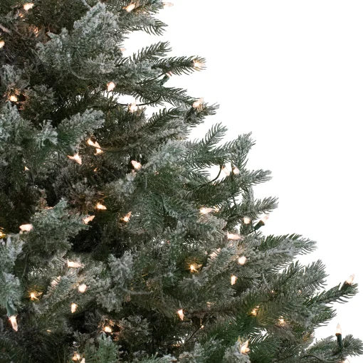 Northlight 9 And 9.5 Feet Tall>9' Pre-Lit Green Flocked Jasper Balsam Fir Artificial Christmas Tree - Clear Lights