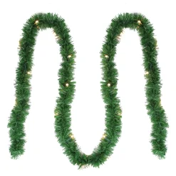 Pre-Lit Garland*Brite Star 12' Pre-Lit Green Pine Artificial Christmas Garland - Clear Lights