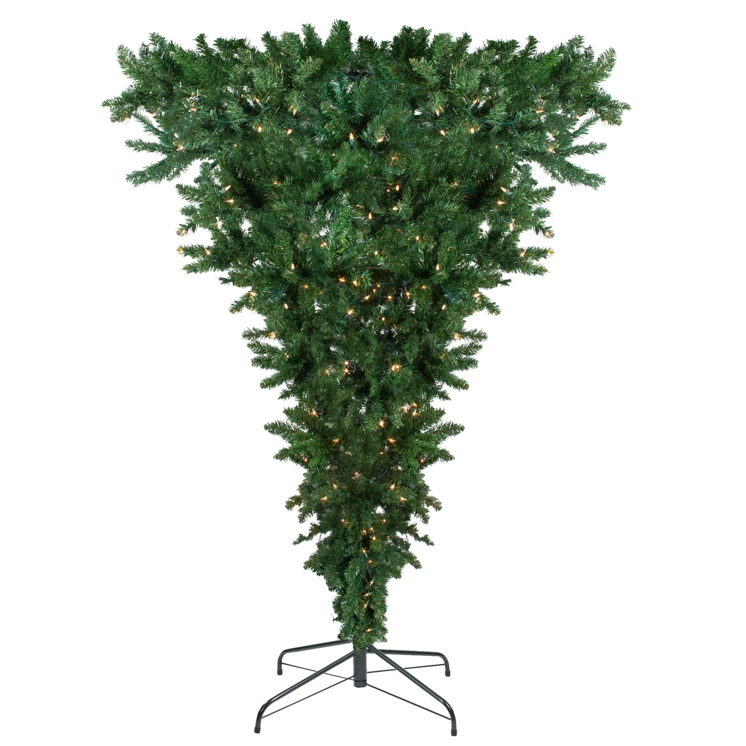 Northlight 7 And 7.5 Feet Tall>7' Pre-Lit Green Spruce Artificial Upside Down Christmas Tree - Clear Lights
