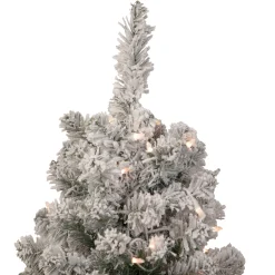 Northlight 3 And 3.5 Feet Tall></noscript>3' Pre-Lit Heavily Flocked Madison Pine Medium Artificial Christmas Tree, Clear Lights