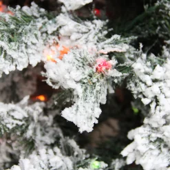 Northlight 9 And 9.5 Feet Tall>9' Pre-Lit Heavily Flocked Pine Medium Artificial Christmas Tree - Multicolor Lights