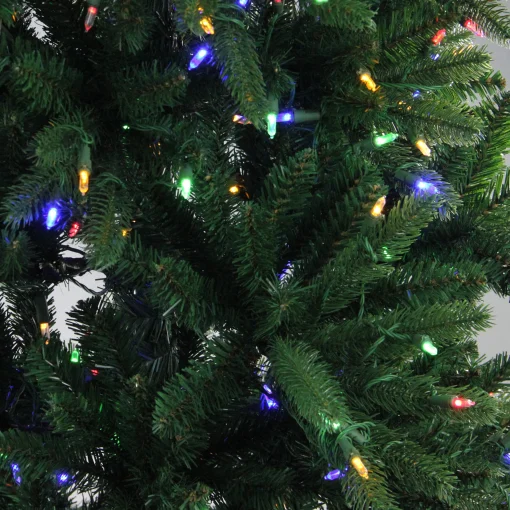 Northlight Pre-Lit Traditional Trees>9' Pre-Lit Instant Connect Noble Fir Artificial Christmas Tree - Multicolor Led Lights