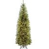National Tree Company 7 And 7.5 Feet Tall>7.5' Pre-Lit Kingswood Fir Slim Artificial Christmas Tree, Clear Lights
