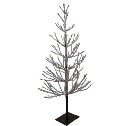 Northlight Yard Art Trees></noscript>4' Pre-Lit Led Brown Artificial Christmas Tree With Icicle Lights- Clear Lights