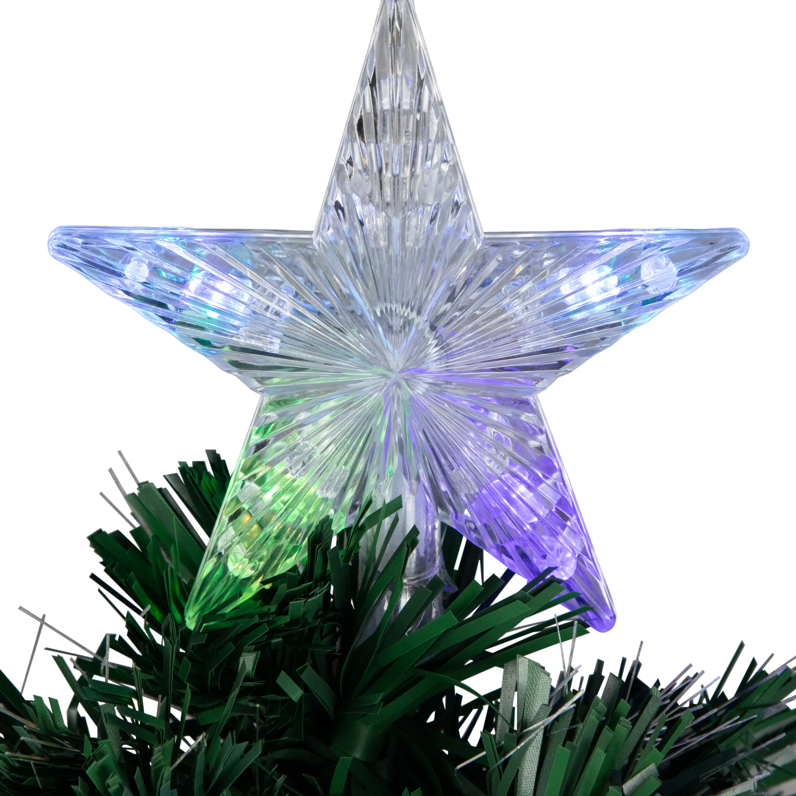 Northlight 4 And 4.5 Feet Tall>4' Pre-Lit Led Fiber Optic Artificial Christmas Tree With Color Changing Stars