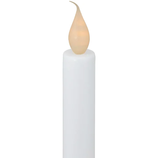 Northlight 9.25" Pre-Lit Led White And Silver Lighted Christmas Candle Lamp
