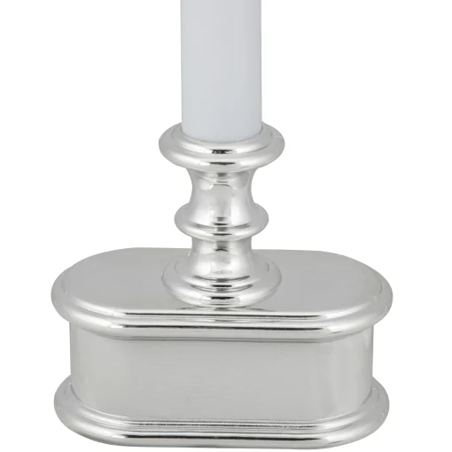 Northlight 9.25" Pre-Lit Led White And Silver Lighted Christmas Candle Lamp
