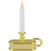 Northlight 9.5" Pre-Lit Led White Lighted Christmas Candle Lamp With Gold Handle Base
