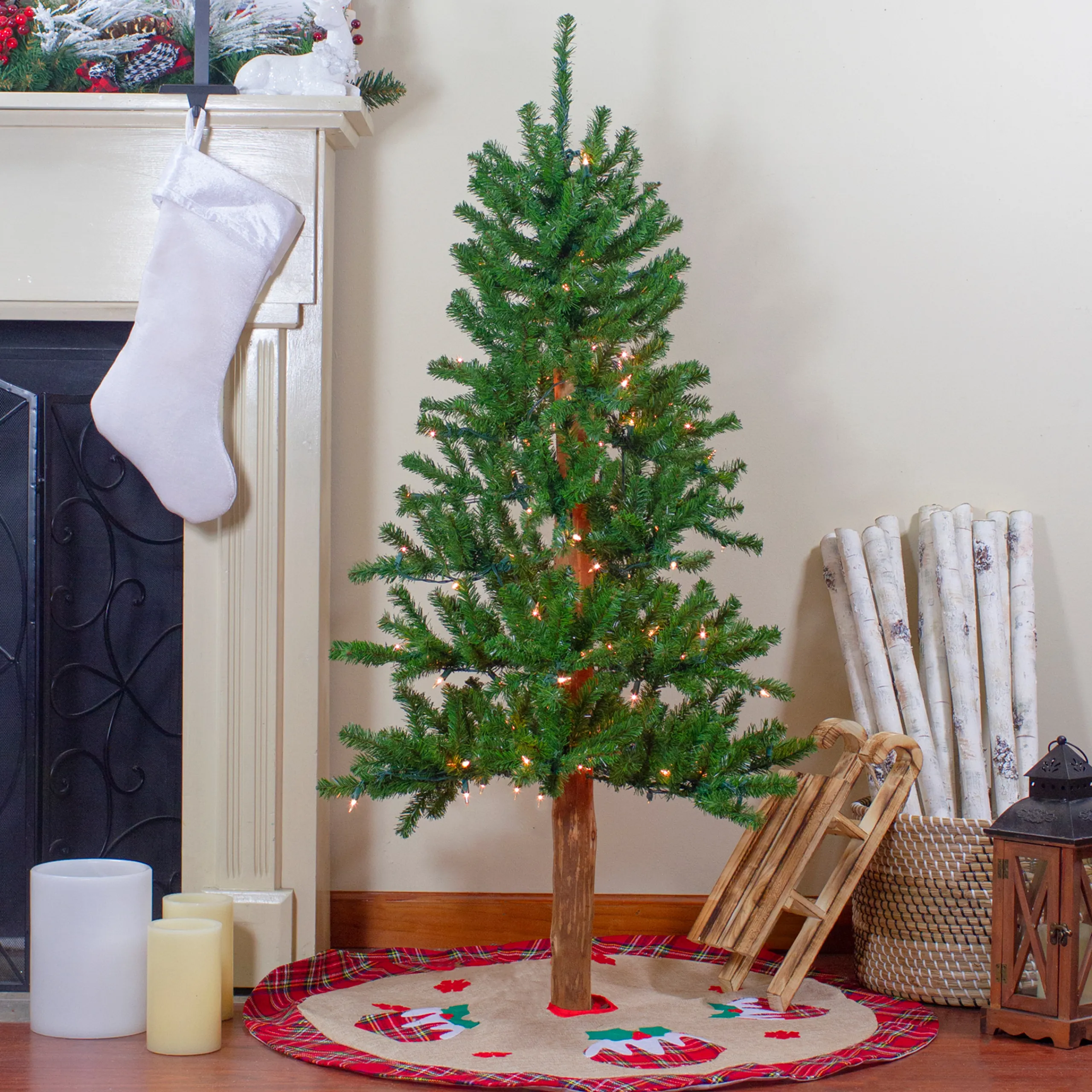 Northlight 4 And 4.5 Feet Tall>4' Pre-Lit Medium Alpine Artificial Christmas Tree - Clear Lights